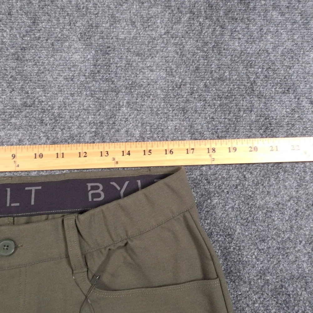 NWT BYLT Lux Pants Mens 34x30 Dark Olive Stretch Bamboo Slim Chino 5 Pocket